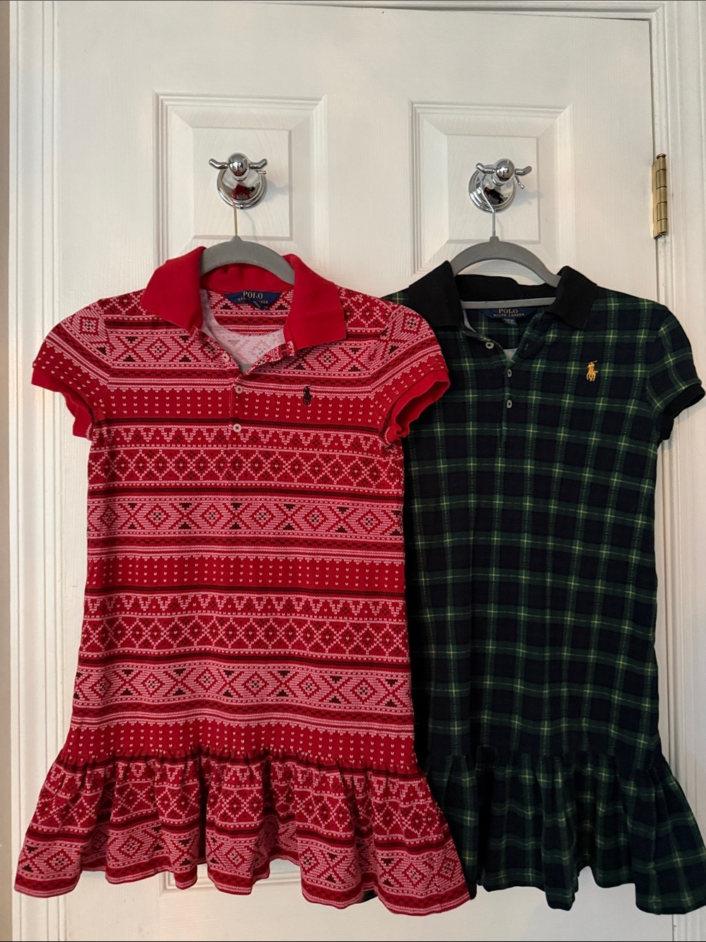 Polo by Ralph Lauren Red Fair Isle Polo Dress (paired with Green Plaid)